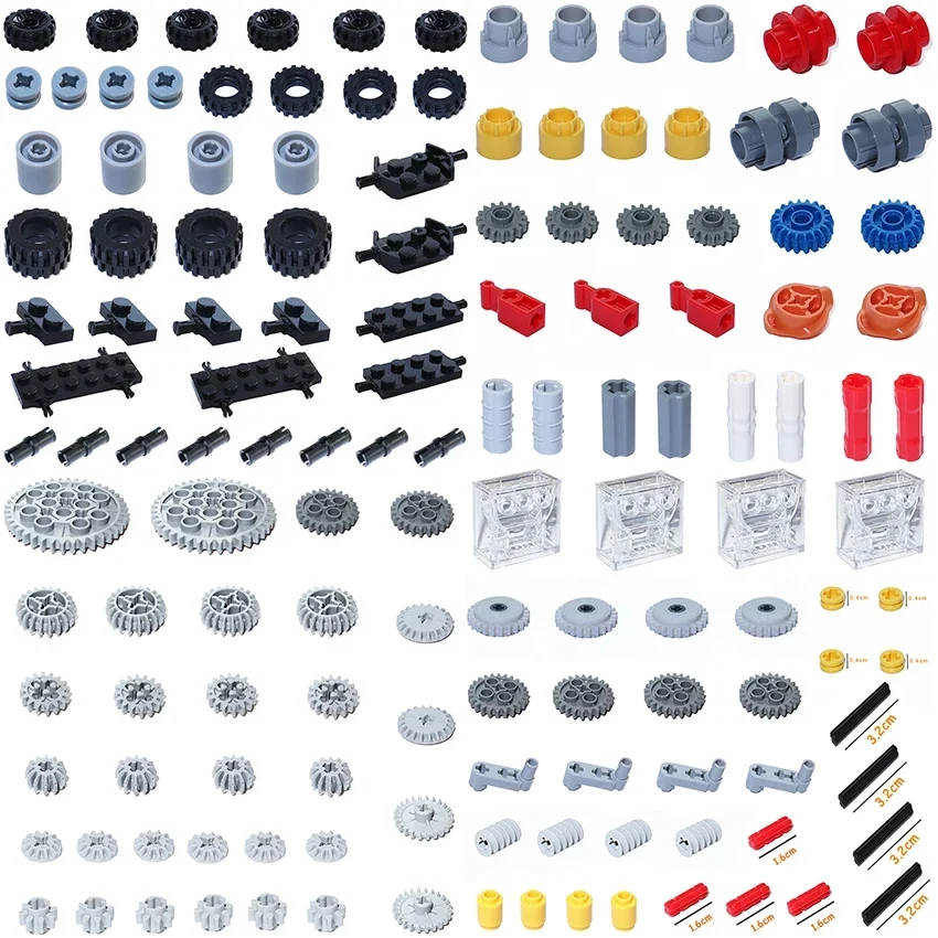 

Gear Cross Axles Set Building Blocks MOC Bricks Technical Accessories Bulk Multiple Sizes Compatible All Brands Educational Toys