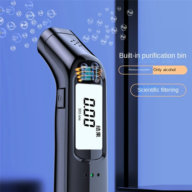 

KEKA Portable Non-Contact Alcohol Tester Breathalyzer Rechargeable Automatic Alcohol Tester Black