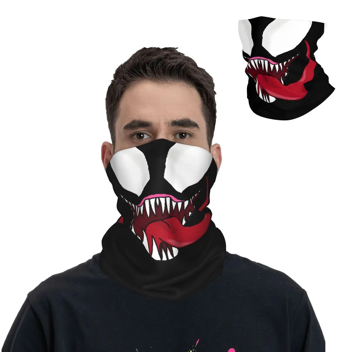 The Symbiote Bandana Neck Gaiter Printed Motorcycle Motocross Marvel Venom The Last Dance Wrap Scarf Unisex Adult Breathable