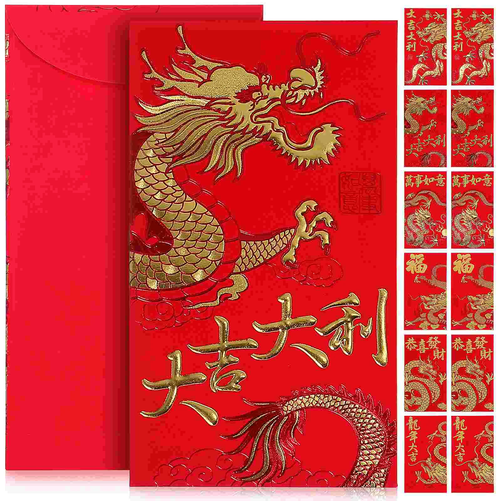 

Red Packets Chinese New Year Red Envelopes Traditional Lucky Money Cash Packets HongBao Party Wedding Gifts