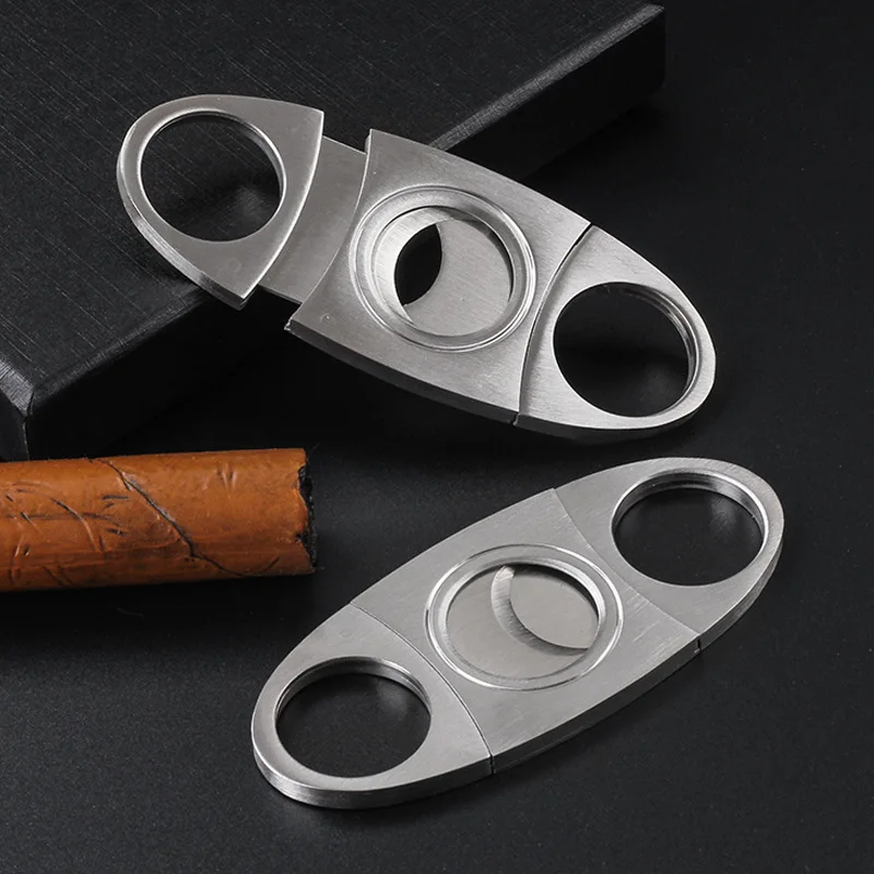 Stainless Steel Cigar Cutter Guillotine Type Double Blade Cigar Accessories Pratical Tool For Smokers