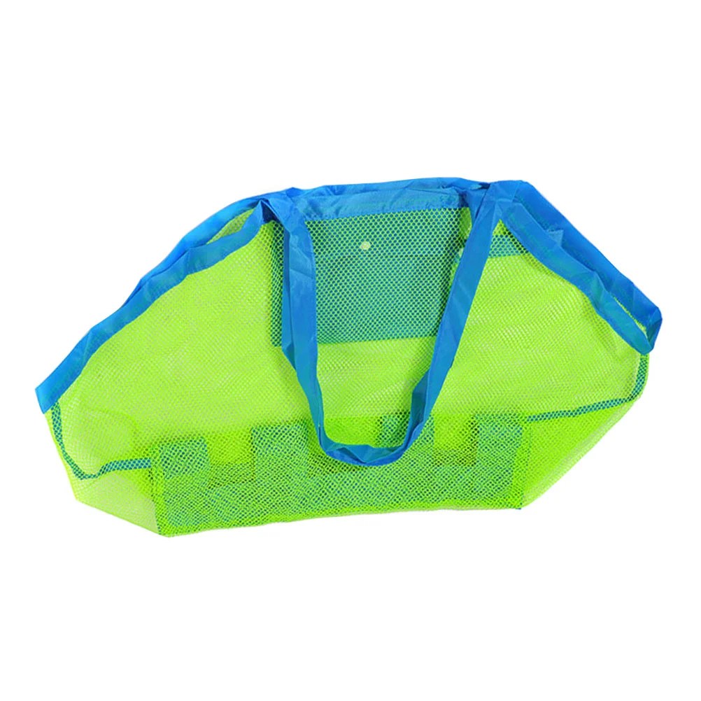 Bolsa de mano de malla para playa, juguetes de arena, bolsa de concha para playa, piscina, barco, familia, juego para niños, bolsa de malla de tamaño L, bolsa de malla para playa