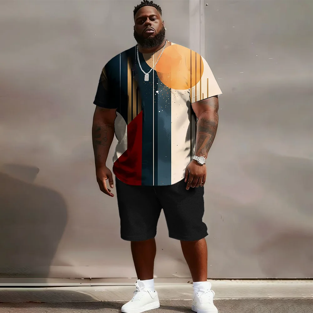 

S-9xl plus size Big & Tall Short Sleeve Set (Plaid & Texture): - Durable Lightweight Material, Stylish Plaid + Woven Texture,