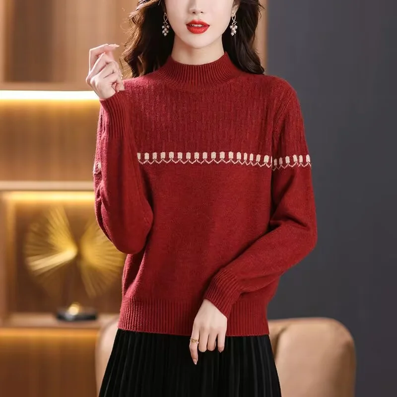 

Женский вязаный свитер с высоким воротником, осень-зима, новый Sle Dongguan Daliang, шерстяной ткацкий магазин спереди, длинный све