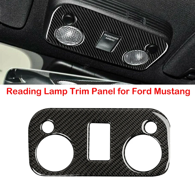 Luce di lettura del tetto dell\'auto copertura della lampada Trim Sticker fibra di carbonio per Ford Mustang 2009 2010 2011 2012 2013 2014 2015-2019