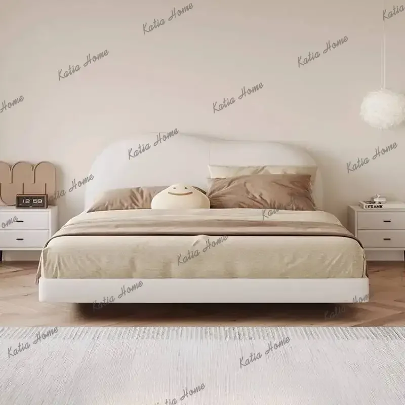 Best Sellers Beige Low Price Double Bed Design Modern Unique Japanese Floating Double Bed Wooden Pliable Cama Box Solteiro Home