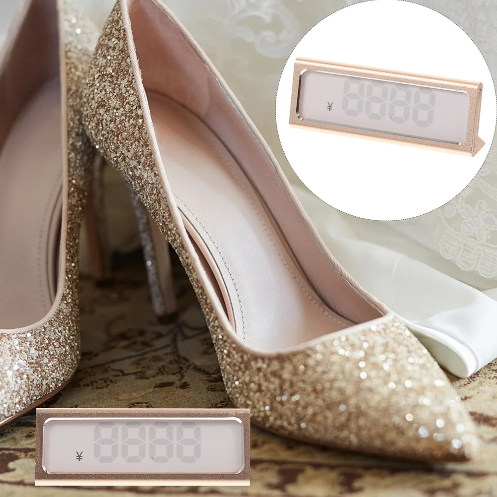 

3Pcs Price Tag Holder High Transparency Alloy Label Display Stand for Shop Countertop Cake Store Jewelry Retail Sign Holders