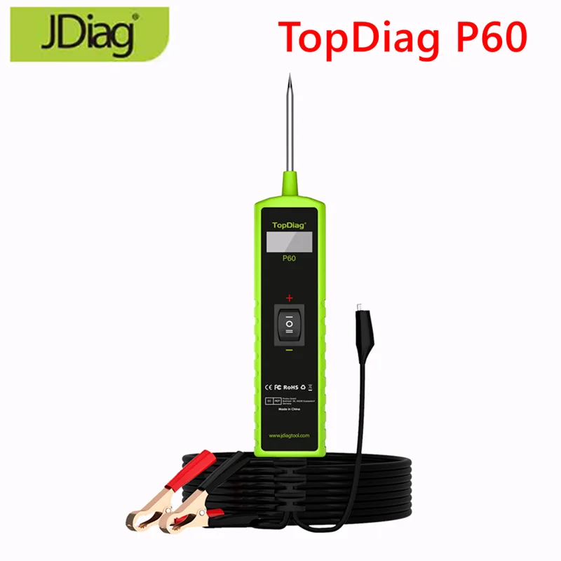 

TopDiag P60 Automotive Circuit Tester Car Electrical System Short Tester 6-30V DC with Function Flashlight Diagnostic Tool