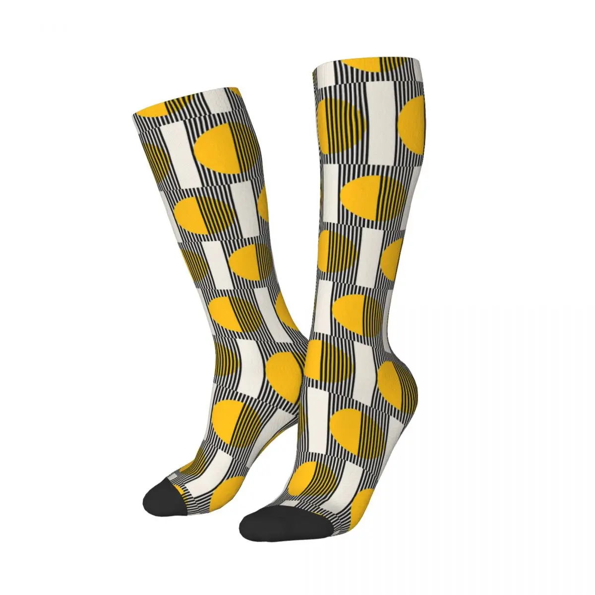 Bauhaus Exhibition Print, Wall Art Yellow Circle Wall Dec Socks Harajuku Stockings All Season Long Socks  Birthday Present