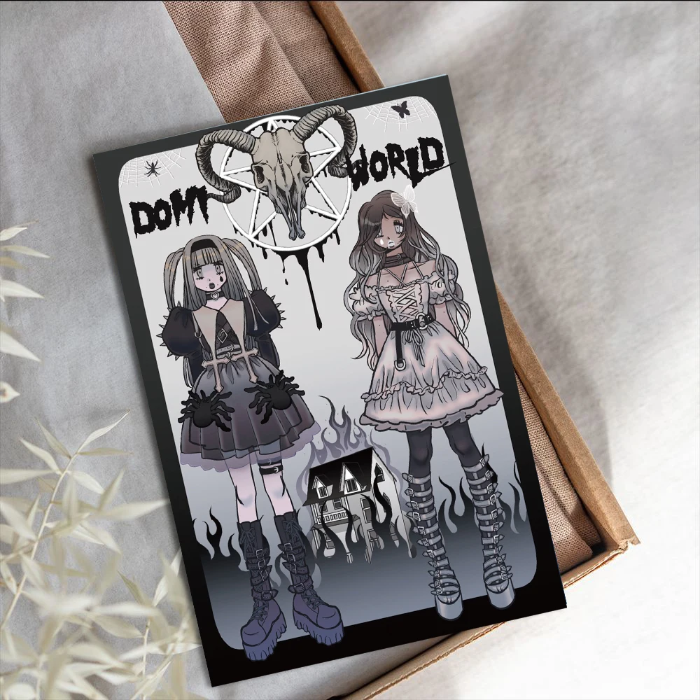 10×15CM 10PCS Domi Card Posters Stickers Harajuku Nostalgia Collage Coffee Gift Laptop Luggage Art Picture For Wall Decoration ﻿