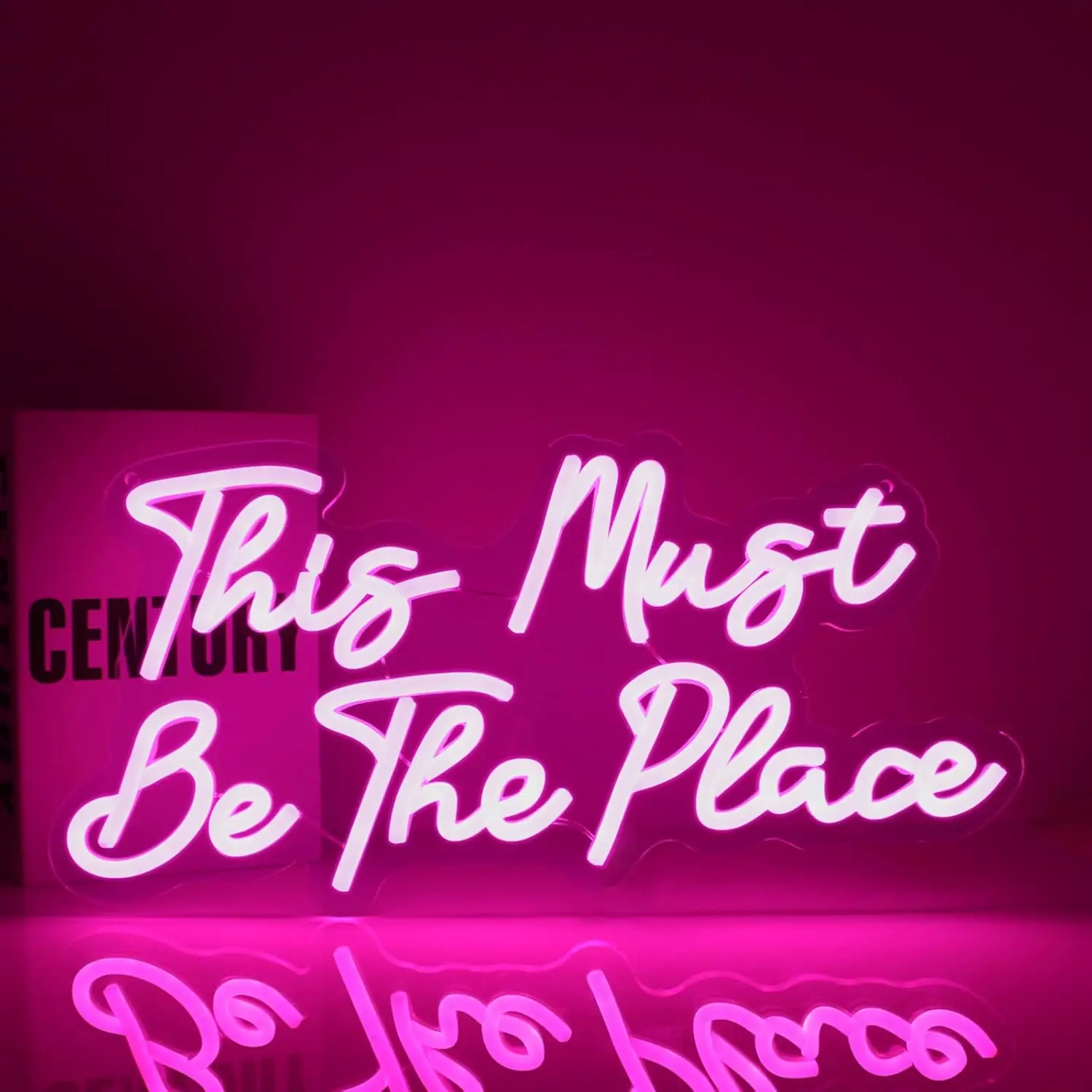 

Неоновая вывеска «Это должно быть место» для декора стен, розовая буква 5/12 В, USB с регулируемой яркостью для спальни, гостиной, настенного декора