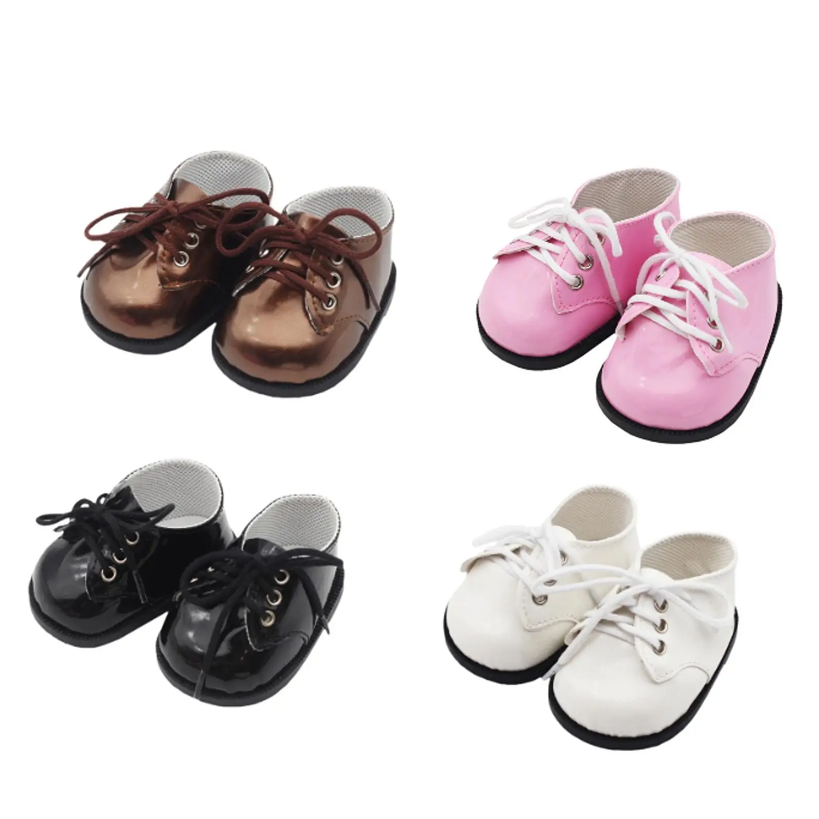 Plush Figure PU Leather Shoes Make Your Own Dolls Casual Shoes Lace up Shoes for 38cm Dolls