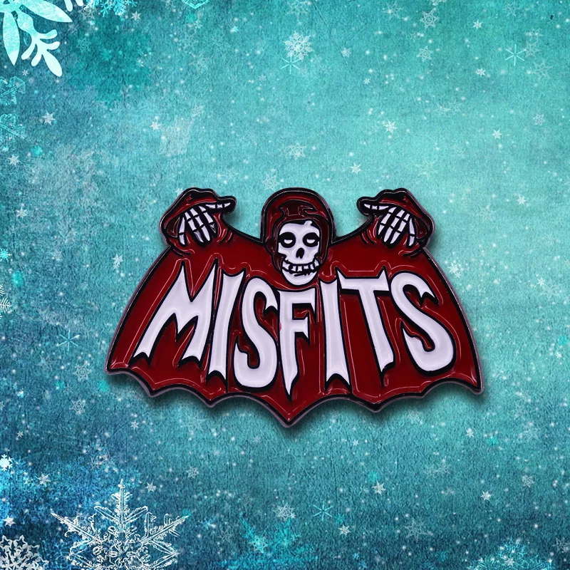 Punk Band Misfits Badge Bat Skull Ghost Coffin Pin Gothic Horror Mummy Brooch A cool tribute to rock metal! Fashion Jewelry Gift