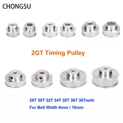 1Pcs 2GT Timing Pulley 28T 30T 32T 34T 35T 36T 38Teeth Bore 4mm-15mm Belt Width 6/10mm 3D Printer GT2 Timing Belt Pulley