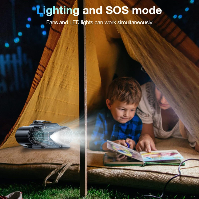 Xiaomi Waist Fan Dual Vents Powerful Portable Waist Clip on Fan for Shirt 20000mAh with 4 Speeds Outdoor Camping Travel Fishing