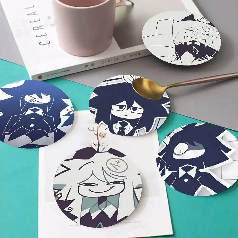 1pc FPE A-Fundamental Paper Education Cute Wooden Coaster Colour Printing Cup Mat Home Desk Decoration Gifts