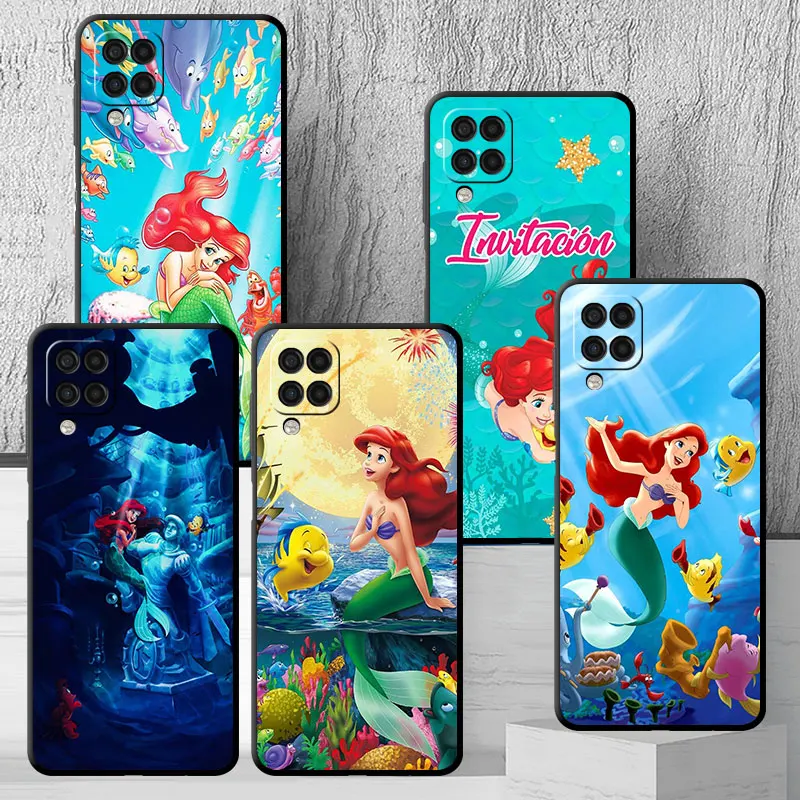 Case For Samsung Galaxy A53 A52 A51 A54 A12 A13 A14 A22 A32 A21s A33 A34 A24 A03 A02 A71 Phone Cover Cartoon The Little Mermaid