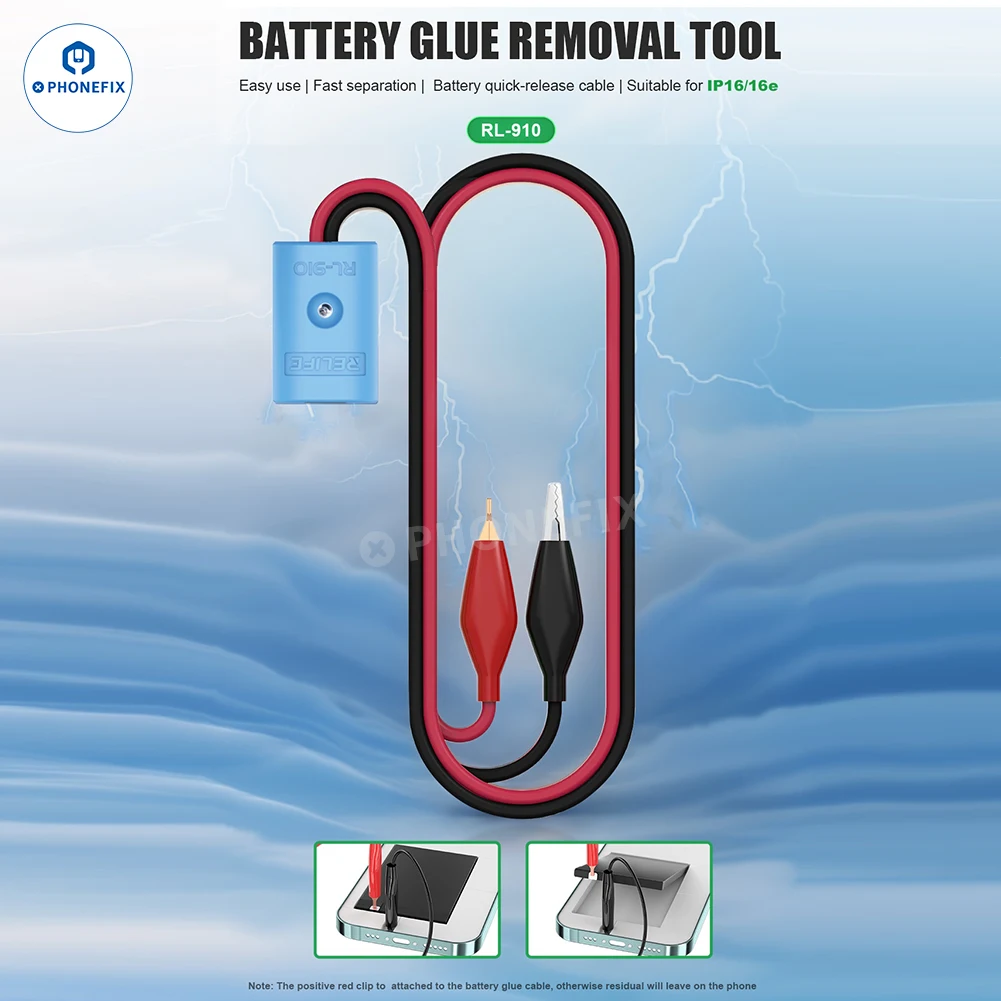 RELIFE RL-910 Battery Quick Release Cable for iPhone 16/16E/17/17Air/17Pro/17ProMax Battery Glue Removal Tool Fast Separation