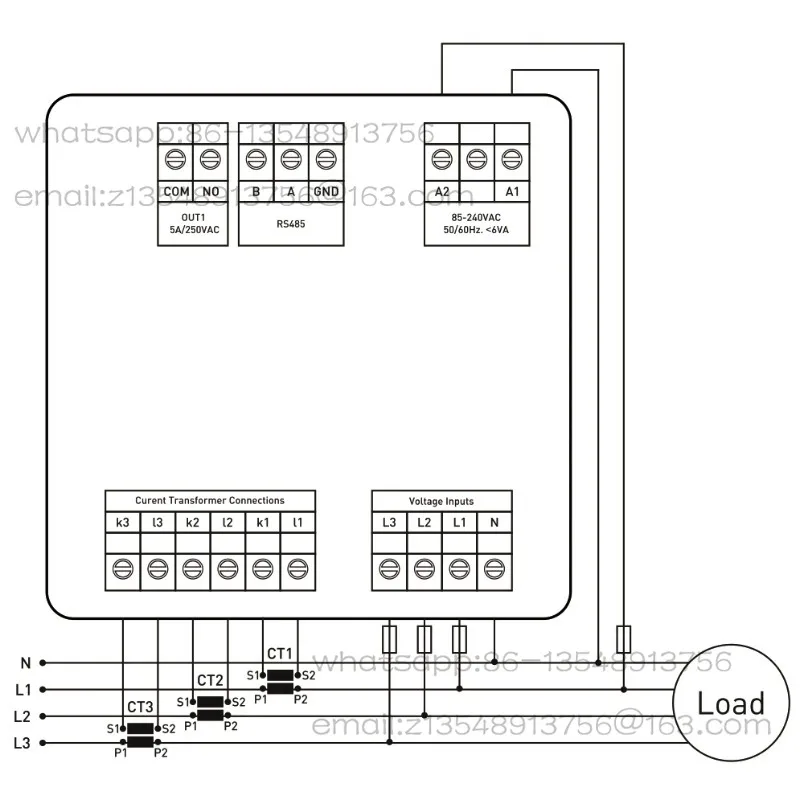 EM-07 60D/100D/250D digital instrument with 3 ring transformers