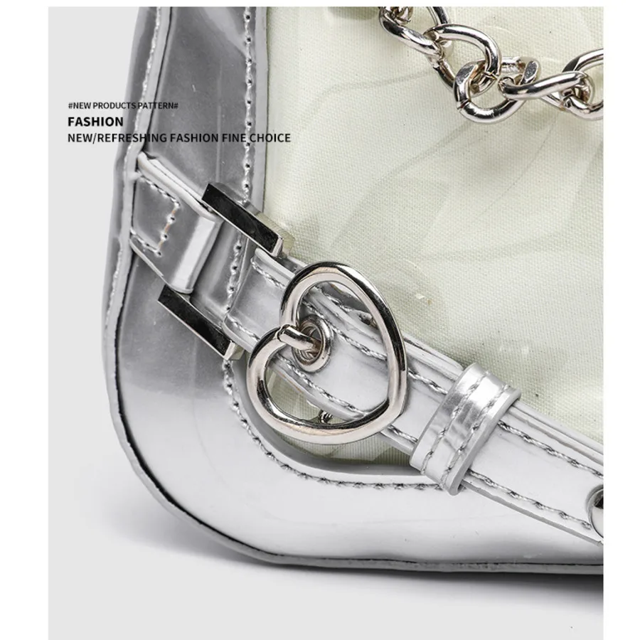 New Y2K Subculture Spicy Girl Single Shoulder Small Appetite Pain Bag Purple Chain Handheld Underarm Bag Premium