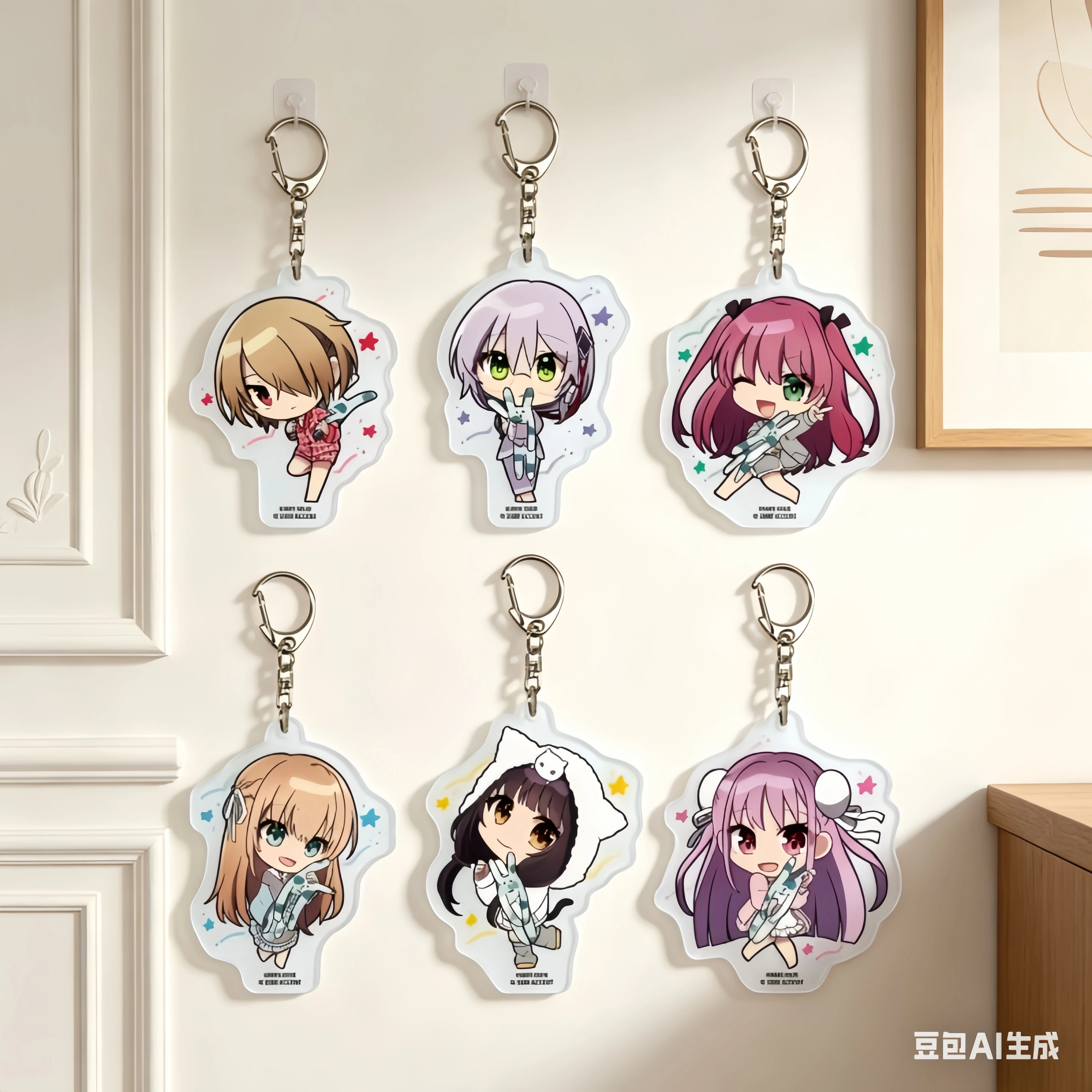 Venta al por mayor: Llaveros acrílicos de Heaven Burns Red con Yuina Shirakawa, Erika Aoi, Tama Kunimi, Ruka Kayamori, Nanase Nanami (Anime)