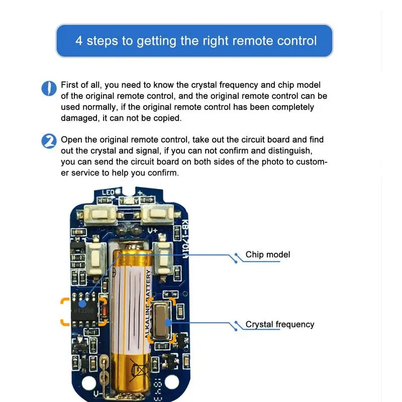 Duplicador de Control remoto inalámbrico para puerta de garaje, mando a distancia de clonación de 4 botones, 433 MHZ, mando a distancia de repuesto para puerta eléctrica