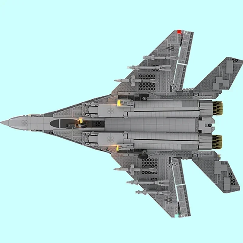 Modelo de avión militar Moc, bloques de construcción, tecnología de combate MIG-29, bloques modulares, regalos, juguetes de Navidad, conjuntos de bricolaje, montaje