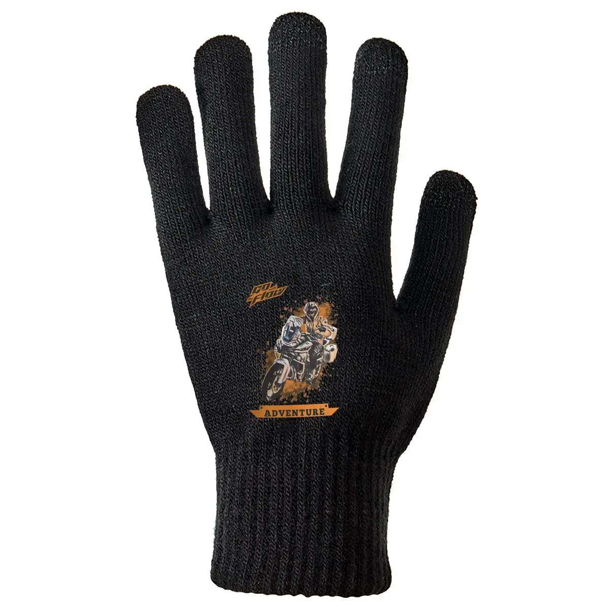 

Go with the Flow - Новые мужские зимние теплые вязаные перчатки с рисунком мотоцикла Adventure