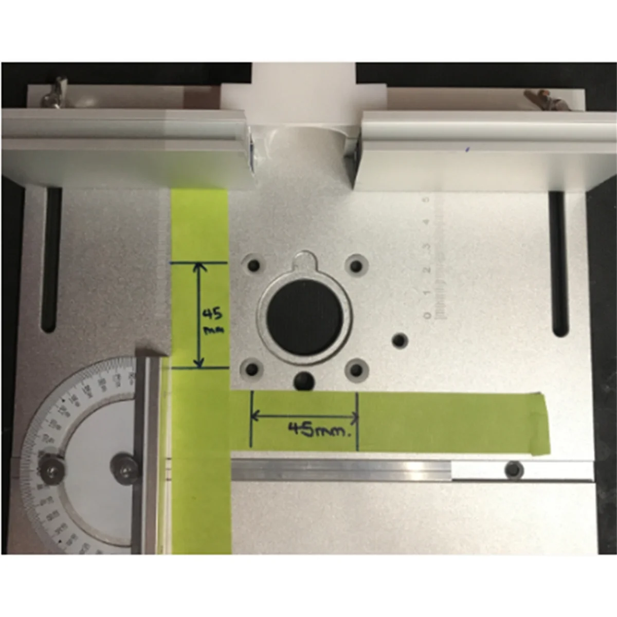 Placa de inserción de mesa enrutador, medidor de inglete para Sierra de mesa de carpintería, recortadora multifuncional, máquina de grabado, plata