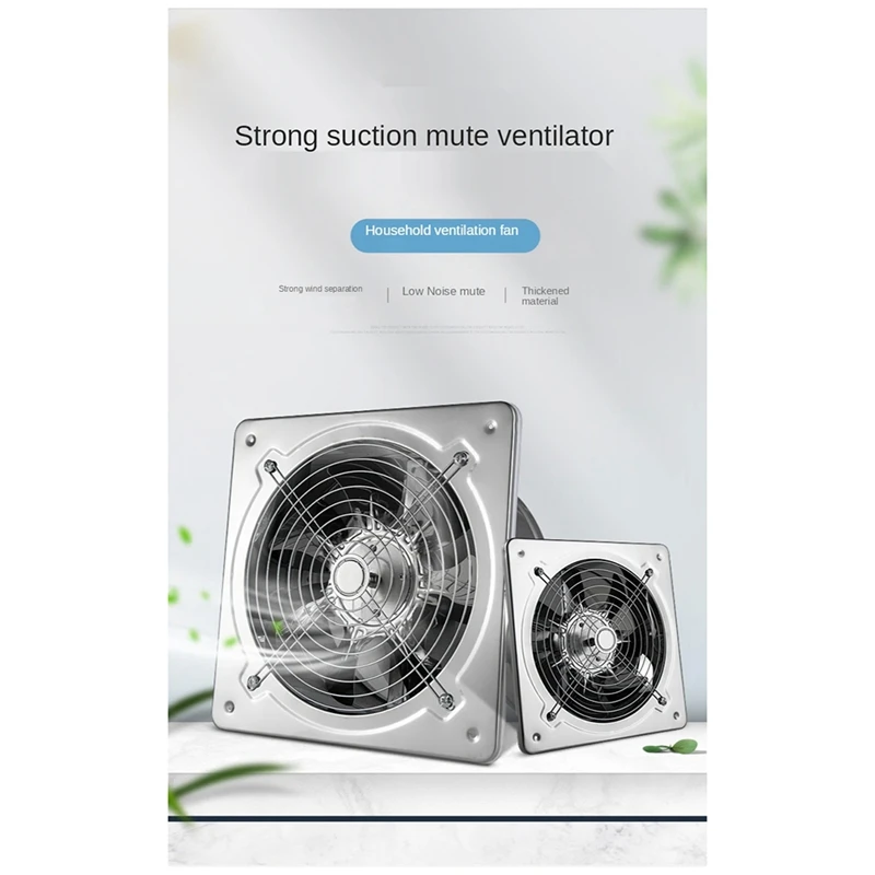 6Inch Booster Fan Extractor Exhaust Fan Ventilation Pipe Fan For Bathroom Toilet Kitchen Wall Window Stainless Steel Fan Durable