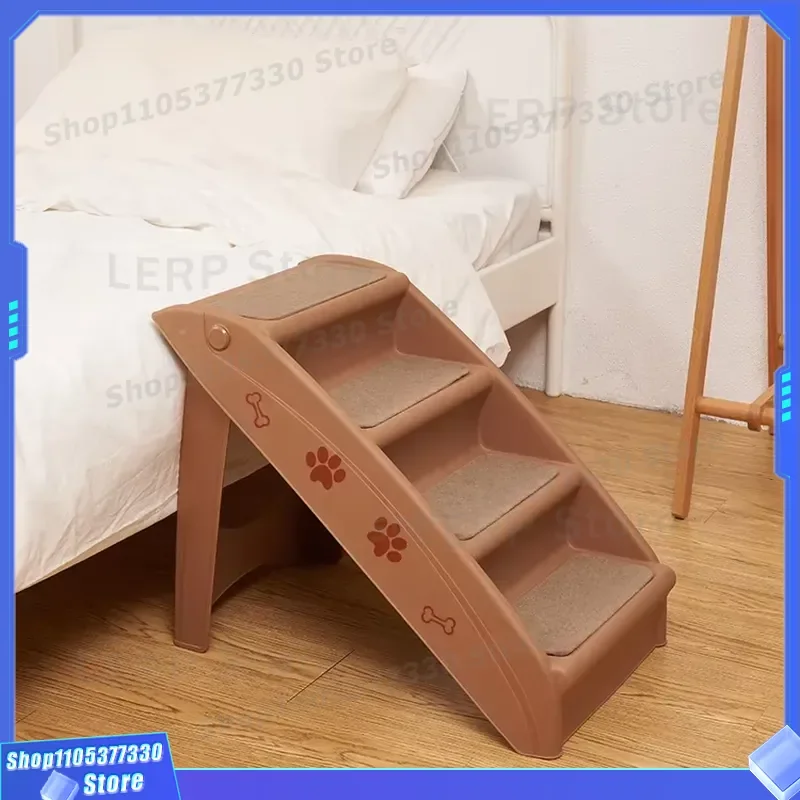 2 in 1 Folding Dog Ramp and Ladder for Bed Car Portable Pet Stairs 3 Step Puppy Accessory Firm Stable Non Slip Design
