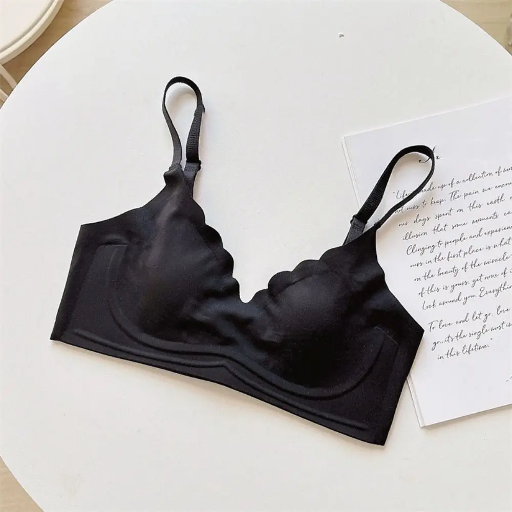

Удобный сладкий беспроводной бюстгальтер пуш-ап, противопровисающий бесшовный бюстгальтер с глубоким V-образным вырезом, тонкое нижнее белье для женщин и девочек