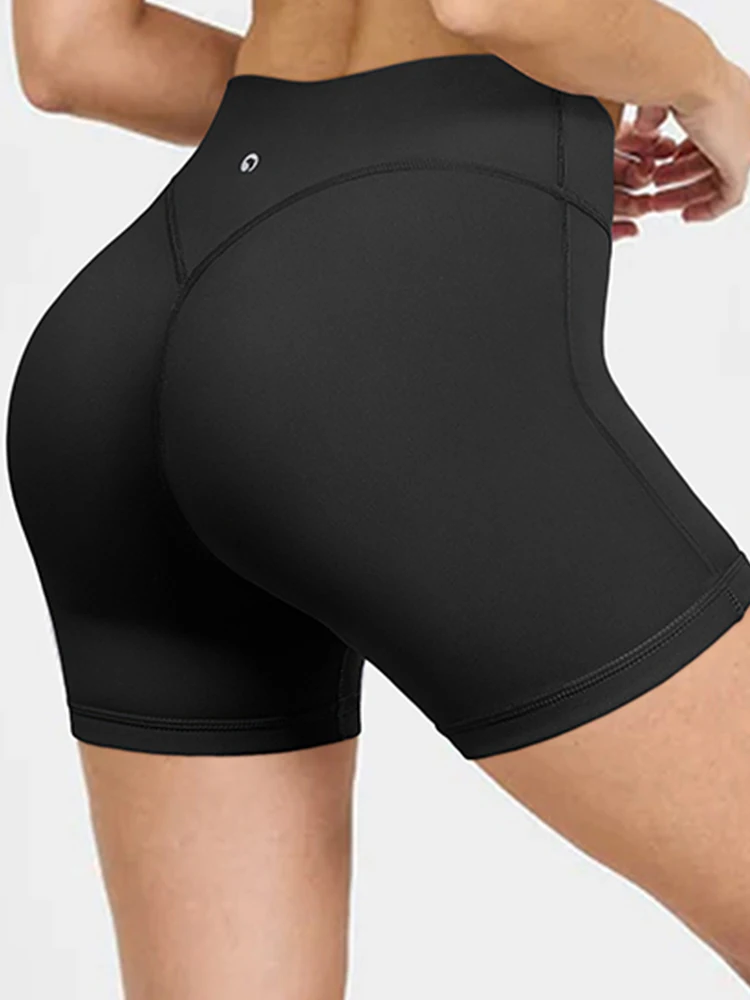 Summer Women's High-Waist Breathable Yoga Shorts High Elastic Running Tights Leggings Cycling Workout Gym Sports Shorts