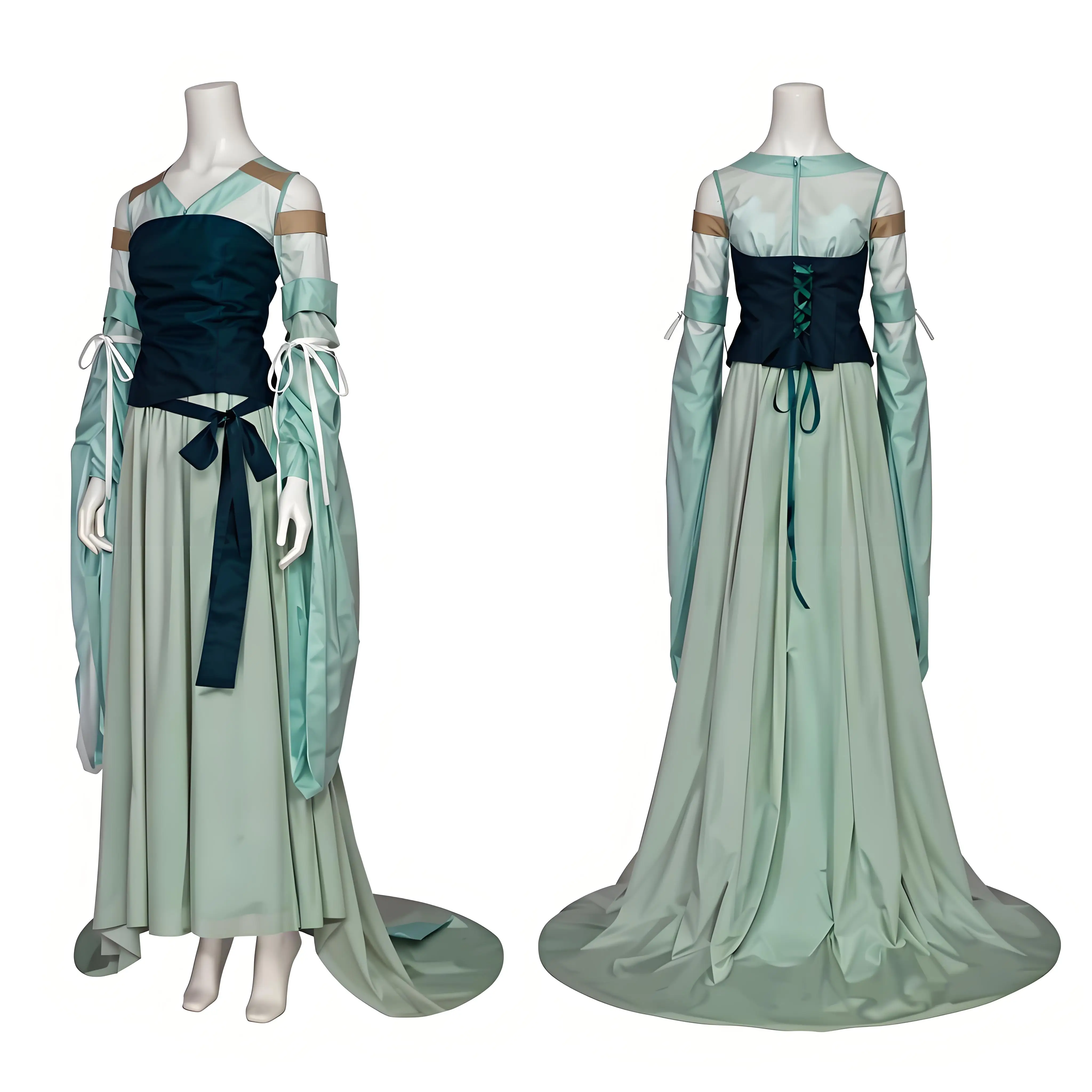Disfraz de Galadriel para mujer, disfraz Medieval gótico renacentista, anillos, vestido de Reina elfo, ropa de fiesta de Carnaval y Halloween