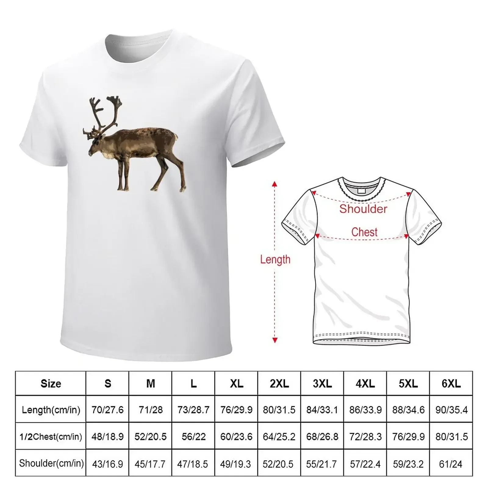 Caribou Color Print T-Shirt quick drying shirts graphic tees mens vintage t 