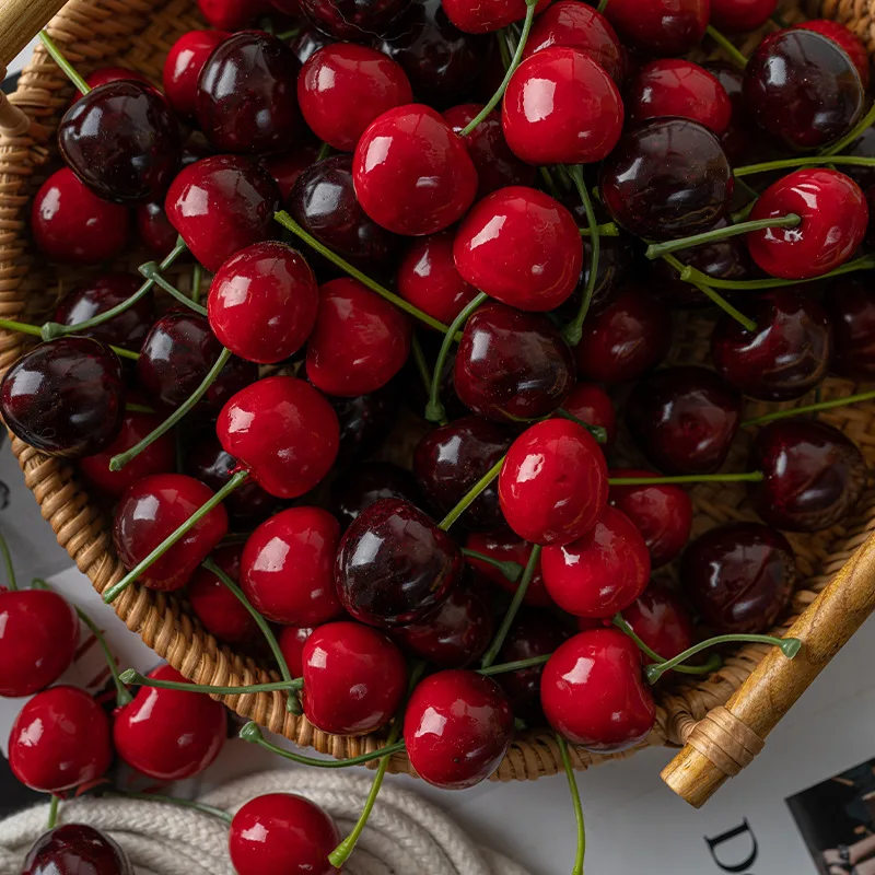 Simulation Cherry Fake Fruit Model Cherry Ornament Craft Food Photography props Party Decor Home Decor