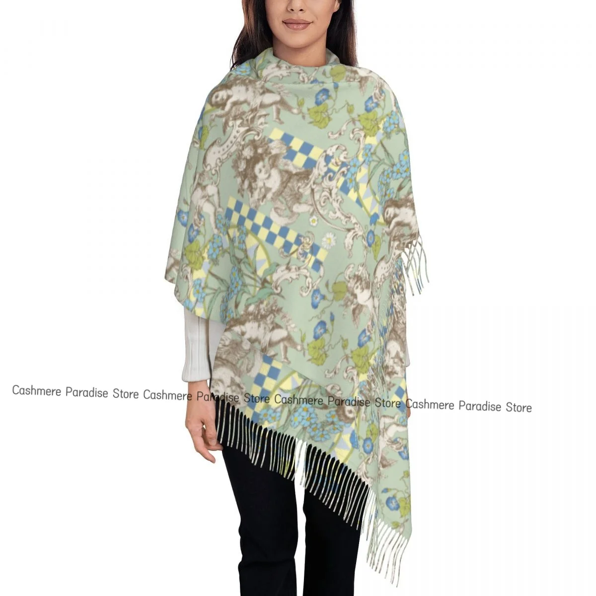 

Angels And Flowers Women's Pashmina Shawl Wraps Fringe Scarf Long Large Scarf
