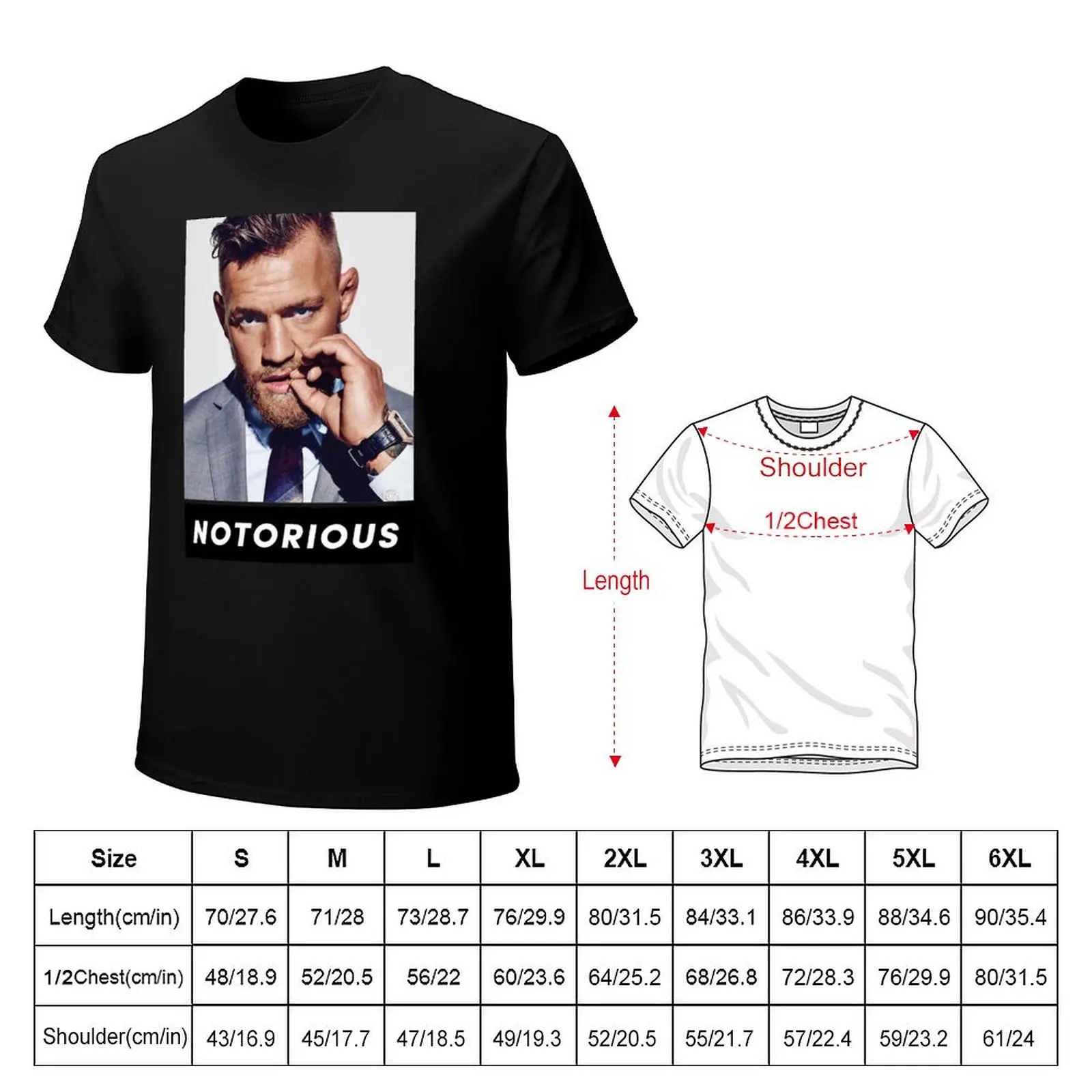 Conor McGregor - Notorious T-Shirt anime graphic t shirt vintage plus sizes plain tshirts for men