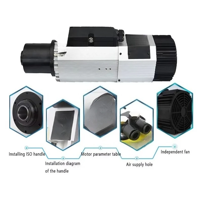 Hot Sale 9kW ISO30 stalen spilmotor met ATC voor snelle gereedschapswissel voor houtsnijwerk houtbewerkingsmachines onderdelen