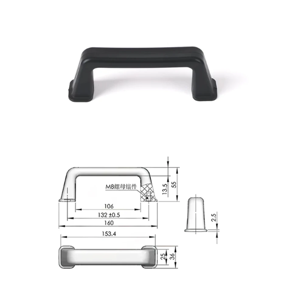 LS505 ABS Nylon Plastic Handle Standard Case Cabinet Handle High Load Carrying Handle for Mobile Phone Equipment view 5