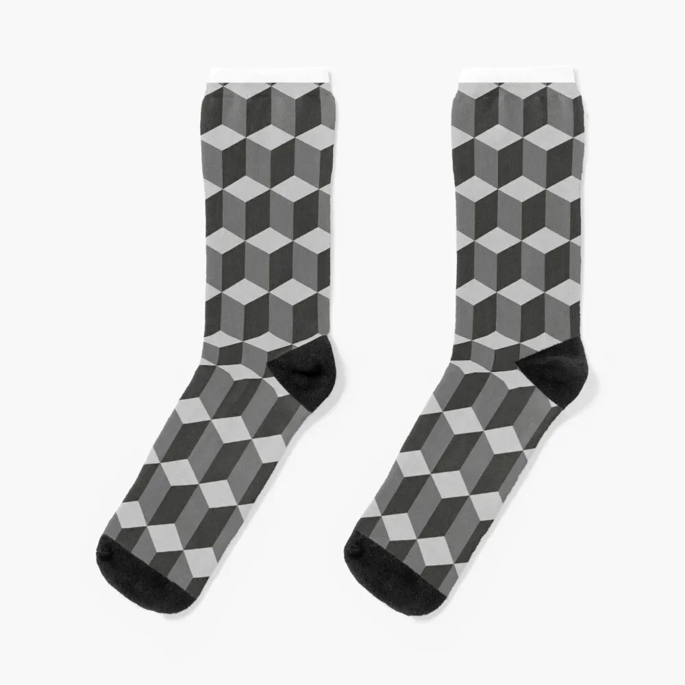 MC Escher cubes Socks happy cotton Socks Women's Men's