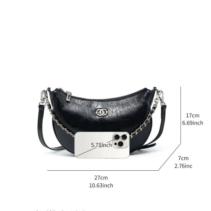 Новая тенденция, брендовая дизайнерская женская сумка через плечо из потрескавшейся зернистой телячьей кожи, сумка с клецками, высококачественная универсальная сумка подмышками в форме луны