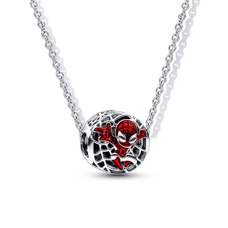 Disney Unique Spider-Man Charms Necklace Cartoon Action Figure Hanging Jewelry DIY Surprise Gifts Fans Children Gifts