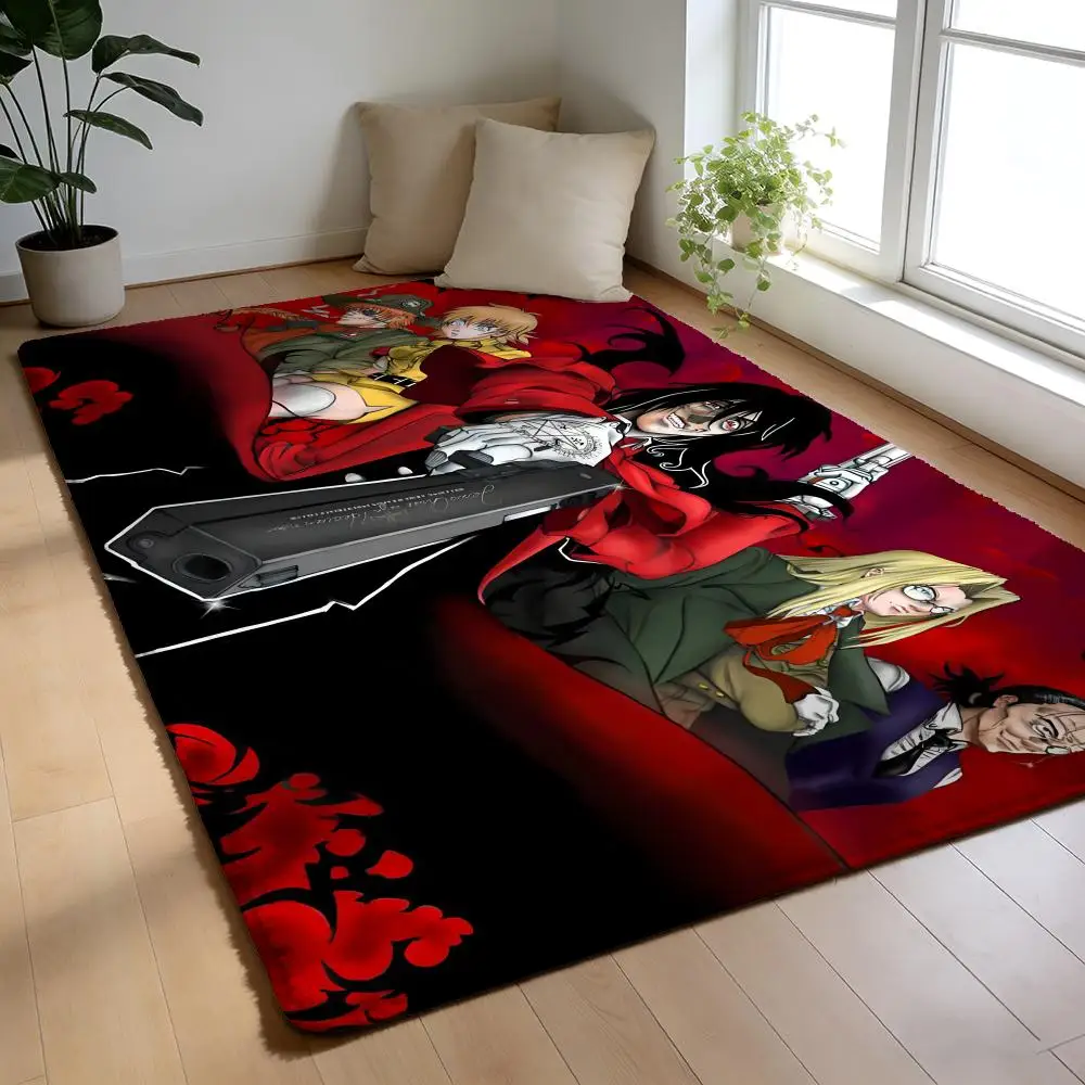 Anime H-Hellsing Floor Mat Soft Flannel Floor Mat Non-Slip Absorbent Rug For Home Bedroom Bathroom
