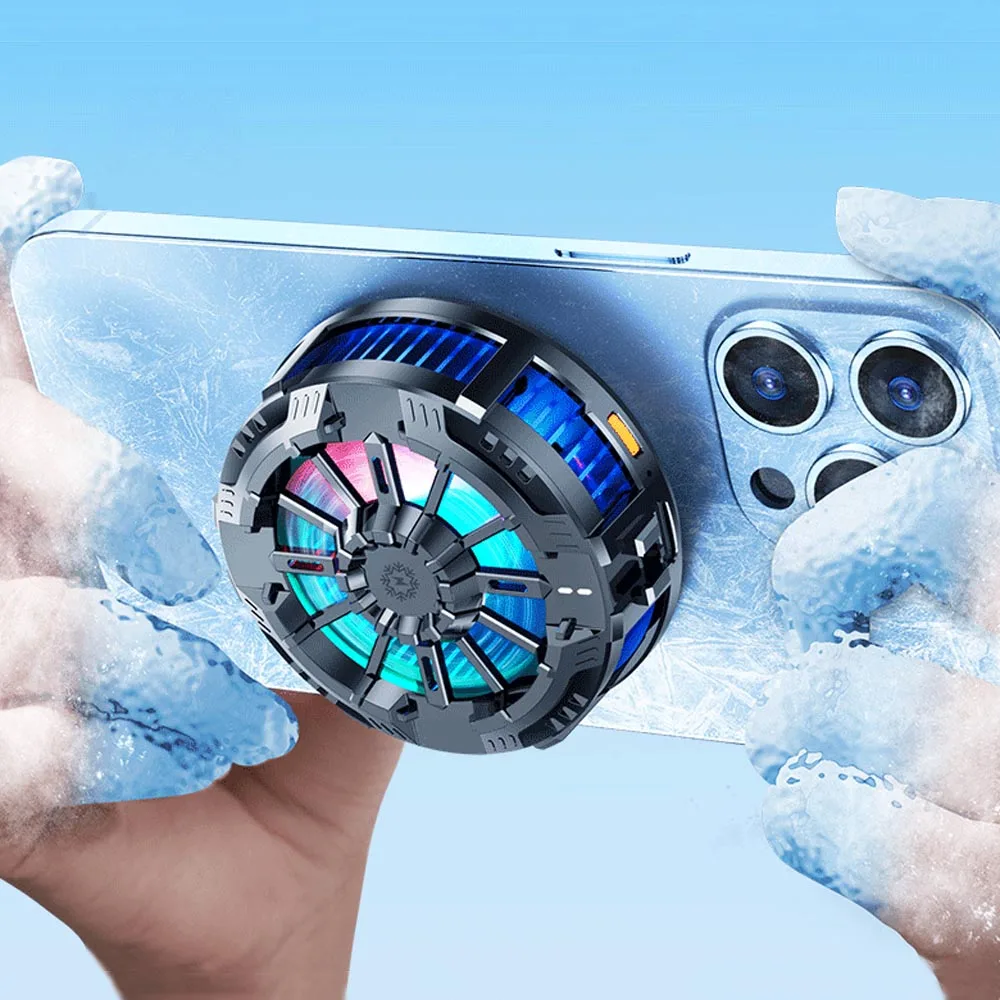 1PCS Cooling Fans Mobile Phone Game Cooler Magnetic Semiconductor Radiator Cell Phone Live Streaming Cooler For Playing Games