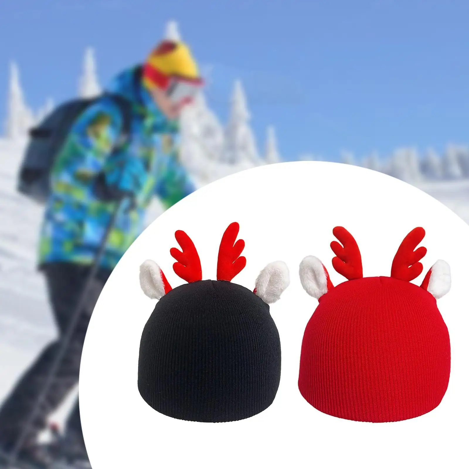 

Ski Helmet Cover Knitted Hat Multifunction Snowboard Warm Portable Cartoon Soft