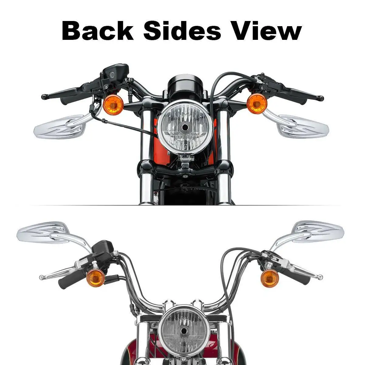 モーターサイクルバックミラー,ハーレーダビッドソン,スポースター,アイアン883,ストリートグライドライダー,8mm, 10mm