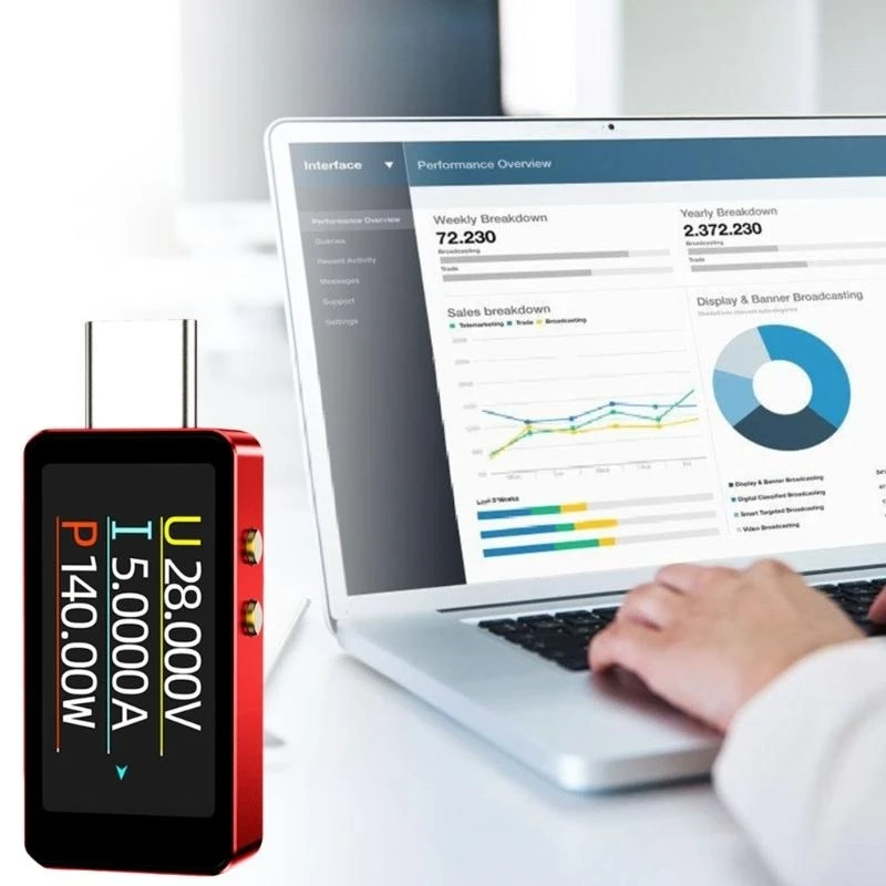 E8BA USB Tipo C Voltajes corriente Probador capacidad para detección energía computadora del teléfono