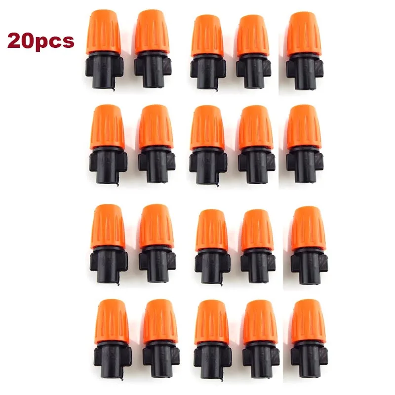 20pcs Drip Irrigation Sprayer 4/7mm Atomizing Nozzle Flow Micro Sprinkler For Lawn Vegetables Greenhouse