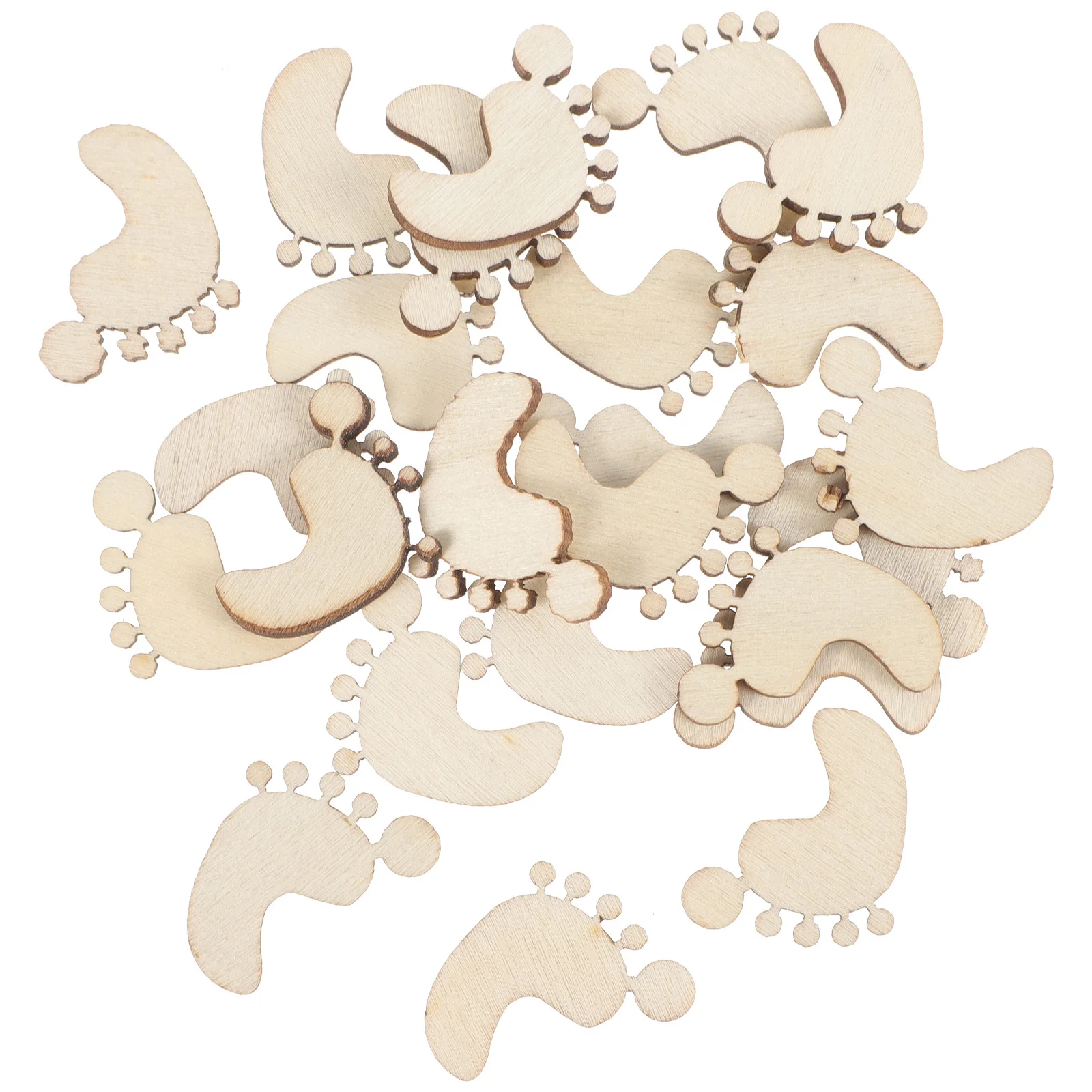 

20Pcs Wood Craft Wooden Foot Shapes Blank Slices for DIY Unfinished Decor Halloween Day Home Office Bedroom Study Room
